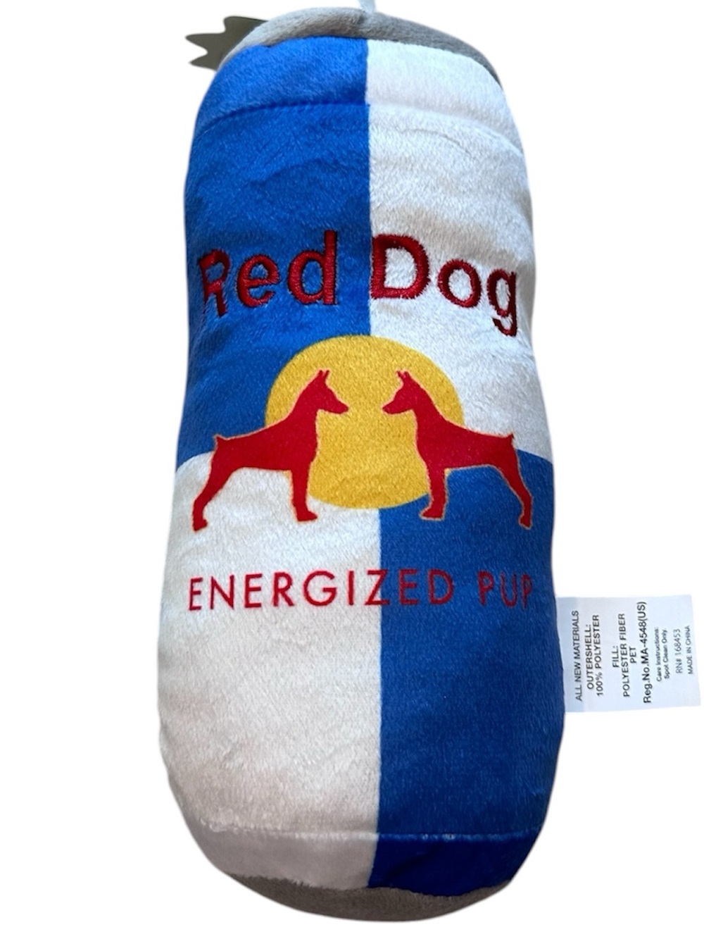 Red Dog Energized Pup Dog Toy NWT Pet Gift Bottle Cruncher